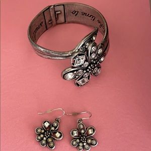 SOLD!!!! Bracelet and earrings silver tone